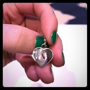 Sterling silver and abalone heart earrings